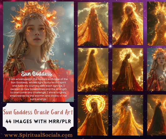 Radiant Divinity Collection: Sun Goddess Oracle Card Art